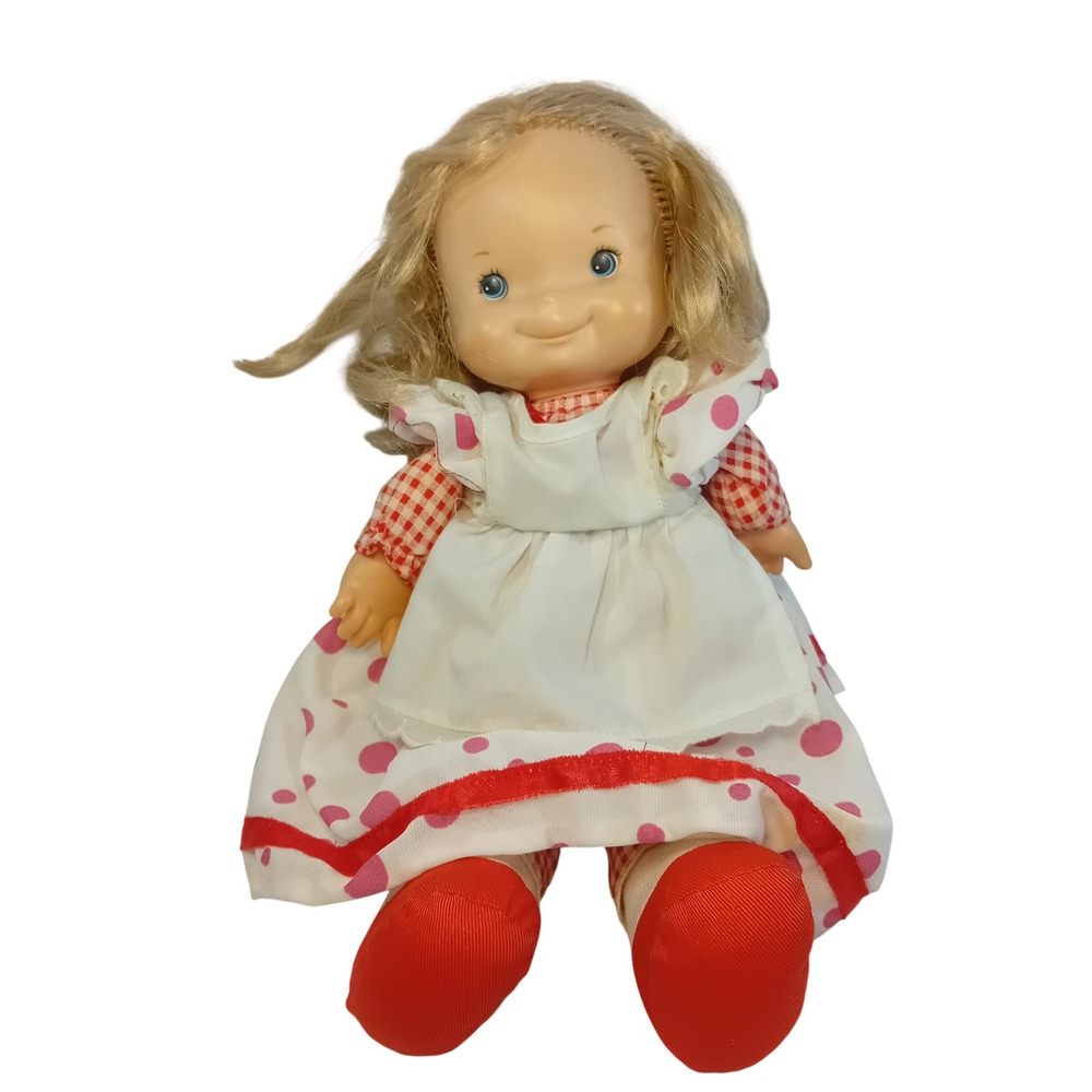 Vintage 1973 Fisher Price Mary Lapsitter Baby Doll In Faerie Glen Dress Cottage